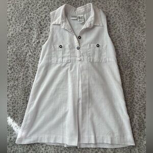 Sarah Louise White Collared Sleeveless Dress